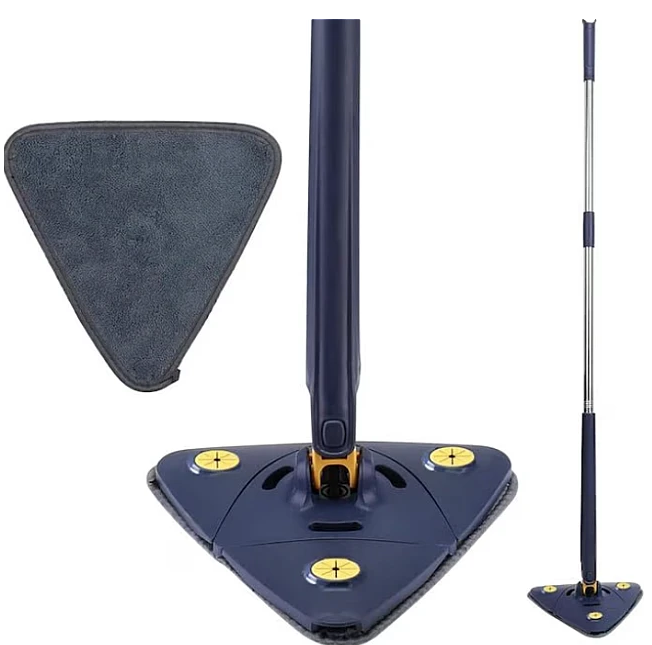 Mop multifunctional pentru suprafete uscate si ude cap triunghiular rotativ