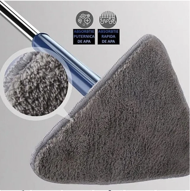 Mop multifunctional pentru suprafete uscate si ude cap triunghiular rotativ
