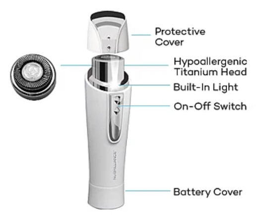 Epilator facial Hipolergenic pentru dama cu led NuBrilliance HAIRLESS