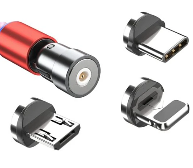Cablu magnetic 3 in 1 incarcare si transfer date telefon Lightning Micro USB Type C