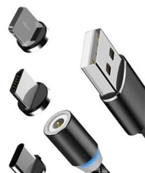 Cablu magnetic 3 in 1 incarcare si transfer date telefon Lightning Micro USB Type C
