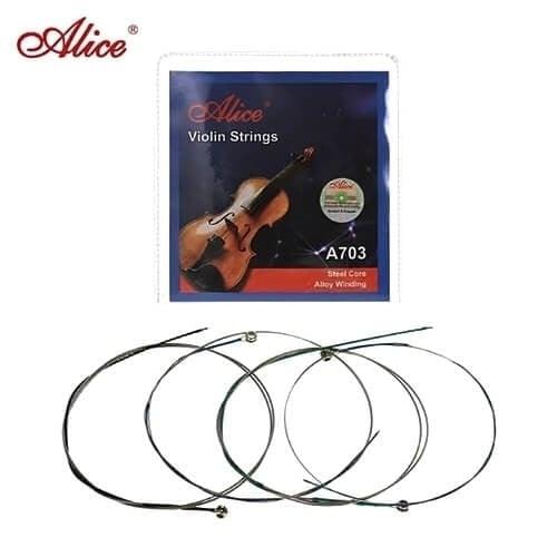 Set 4 Corzi metalice pentru vioara Alice A703