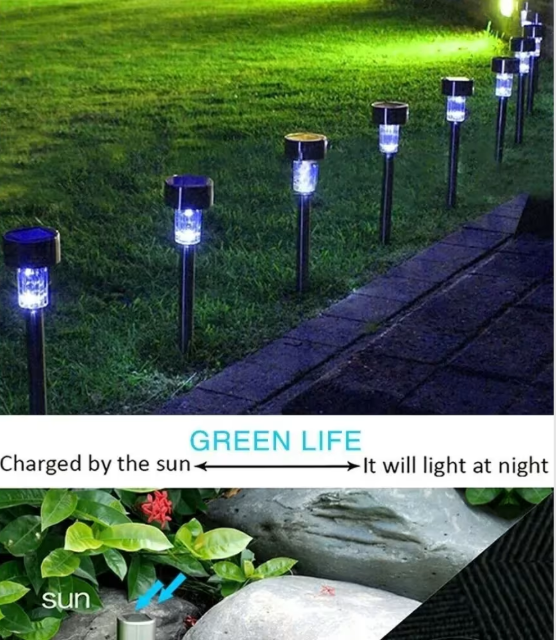 Set 10x Lampa solara gradina, LED , exterior, IP 44, H 30 cm