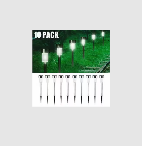 Set 10x Lampa solara gradina, LED , exterior, IP 44, H 30 cm