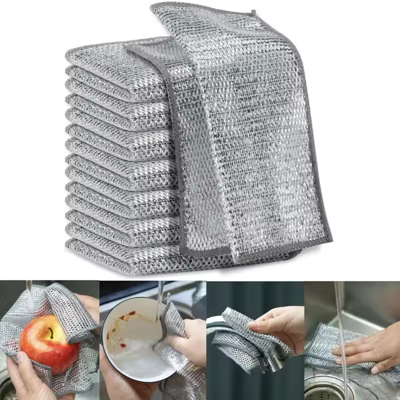 Set 10 Lavete din Sârmă Non-Abrazivă pentru Vase – Curățare Eficientă fără Zgârieturi