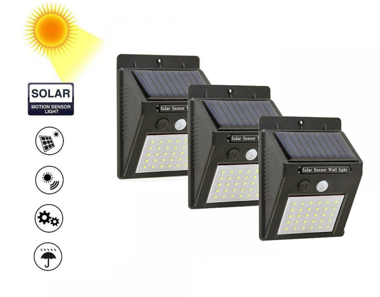 Oferta 2+1 Gratis Lampa LED cu incarcare solara si senzor de miscare