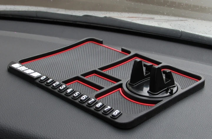 Suport auto aderent, 4in1 cu afisare numar telefon si organizator obiecte pentru bord