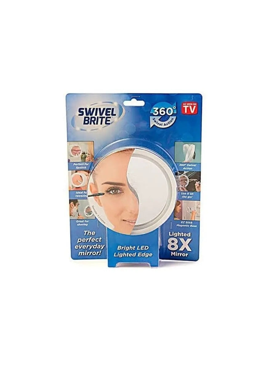Oglindă cosmetică cu LED Swivel Brite, cu mărire