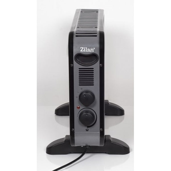 Convector electric de podea Negru, 2000W, 2 trepte de putere, Termostat reglabil