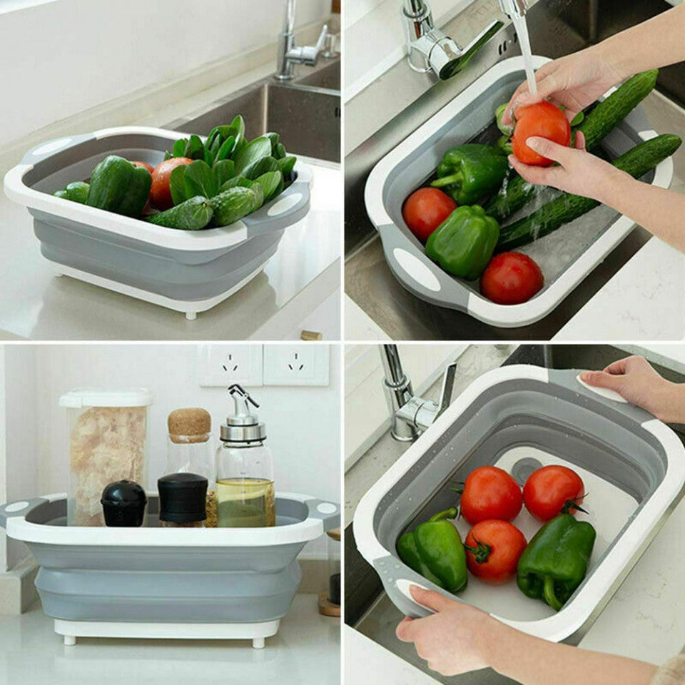 Tocator multifunctional, extensibil pliabil cu dop pentru scurgere