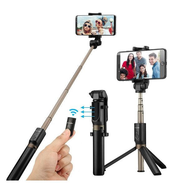 Trepied si selfie stick cu telecomanda pentru telefon