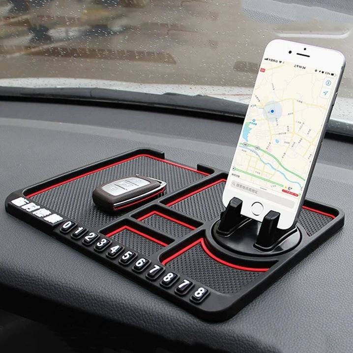 Suport auto aderent, 4in1 cu afisare numar telefon si organizator obiecte pentru bord