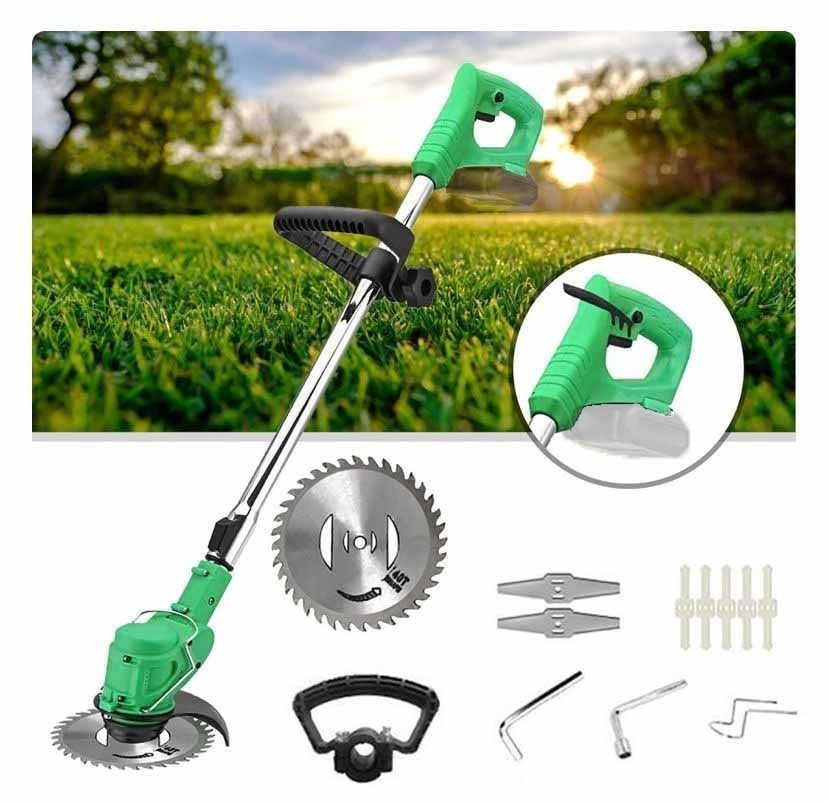 Motocoasa Electrica, Trimmer portabil fara fir cu 3 moduri de taiere pentru iarba/gazon, gard viu, 21 V, fara acumulator