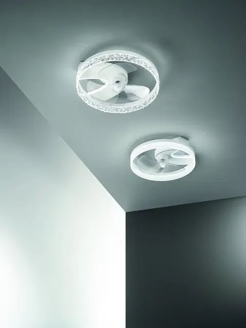 Plafonieră LED Nashi cu Ventilator Integrat, 30W, 4800 lm, 3 Temperaturi de Culoare, Albă