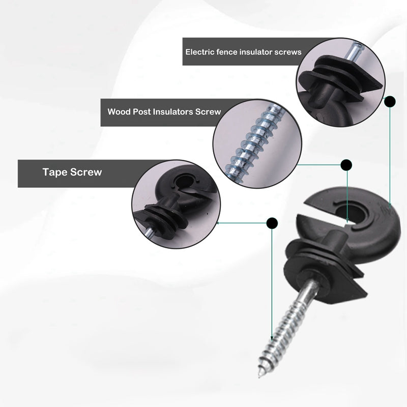 Set 100 bucati, Izolator inelar material PP pentru gard electric