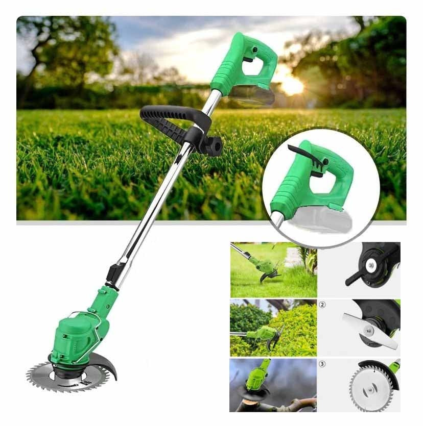 Motocoasa Electrica, Trimmer portabil fara fir cu 3 moduri de taiere pentru iarba/gazon, gard viu, 21 V, fara acumulator