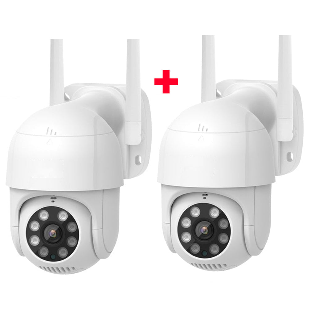 Set 2 Camere de supraveghere Wi-Fi fara fir, de exterior, cu senzor de miscare