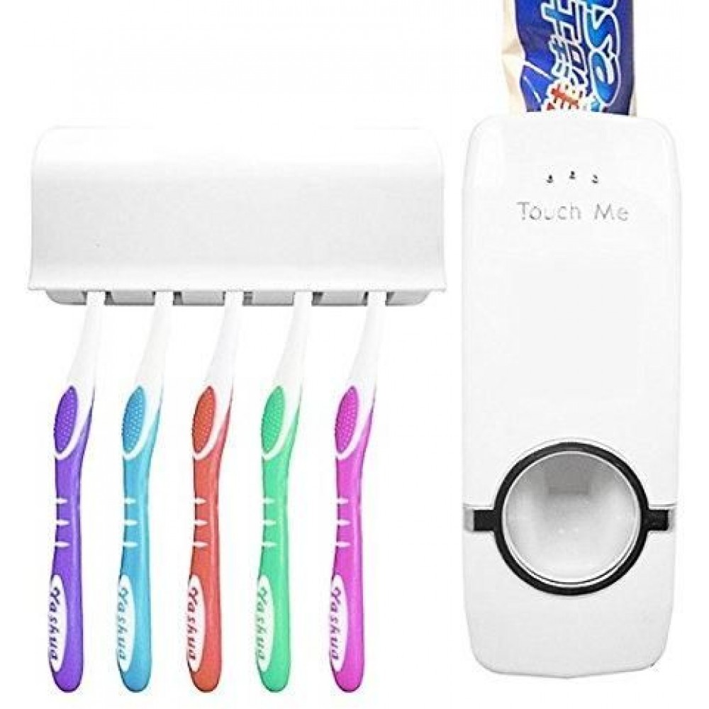 Dozator automat pasta de dinti + Cadou: Suport de periute