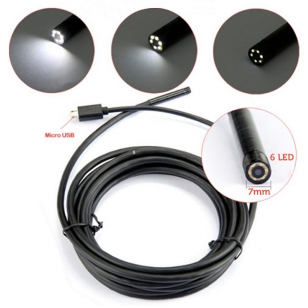 Camera Endoscop rezistenta la apa, vedere 90 grade, Android si PC