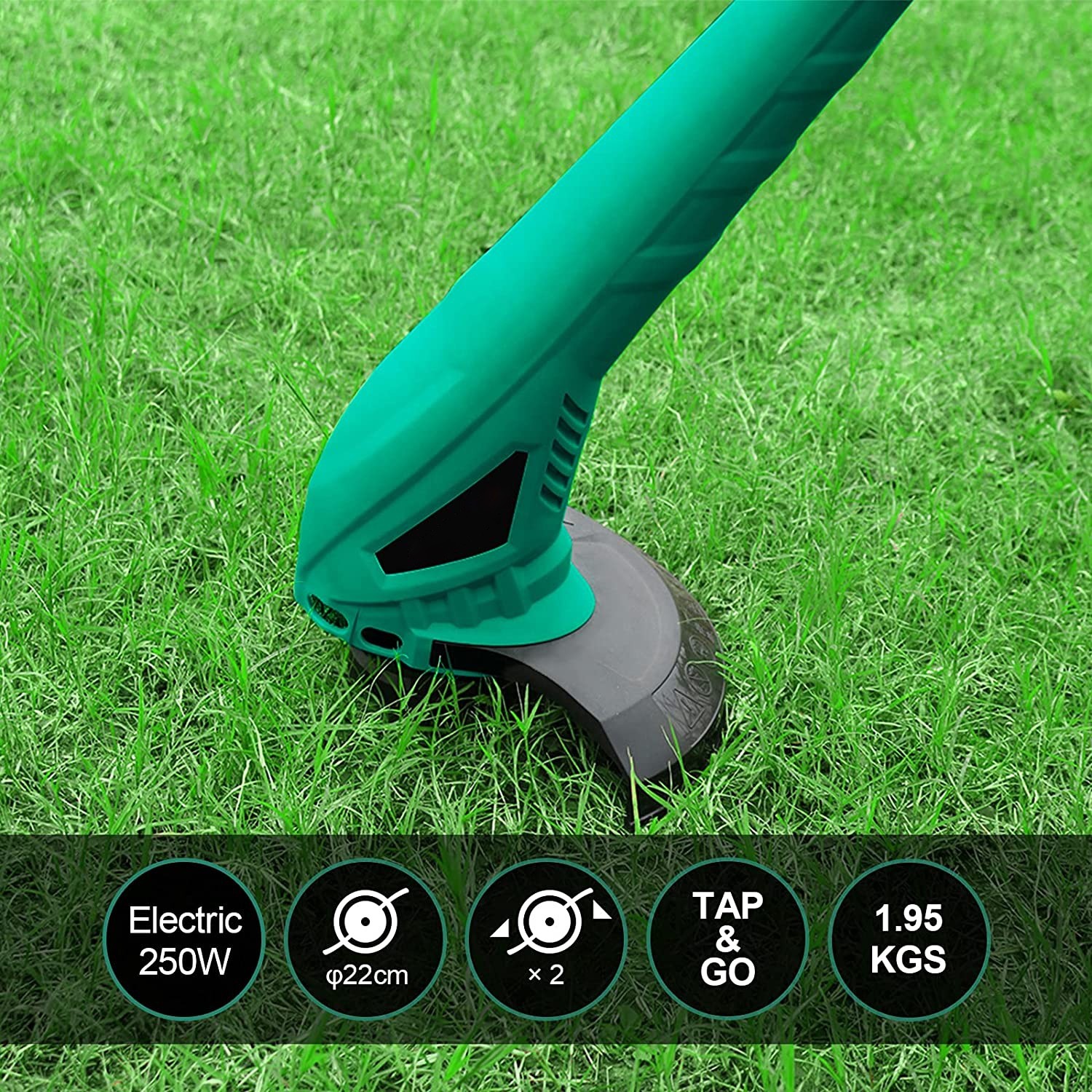 Motocoasă/Trimer electric 250W - pentru tăierea precisă a ierbii și tufișurilor în zone greu accesibile din grădină