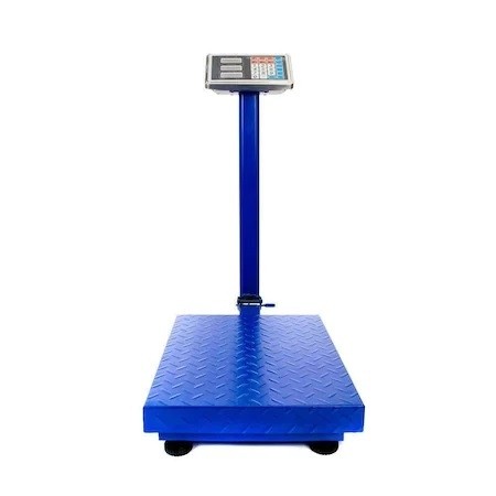Cantar Electronic 350kg cu acumulator si brat rabatabil, platforma metalica tabla striata