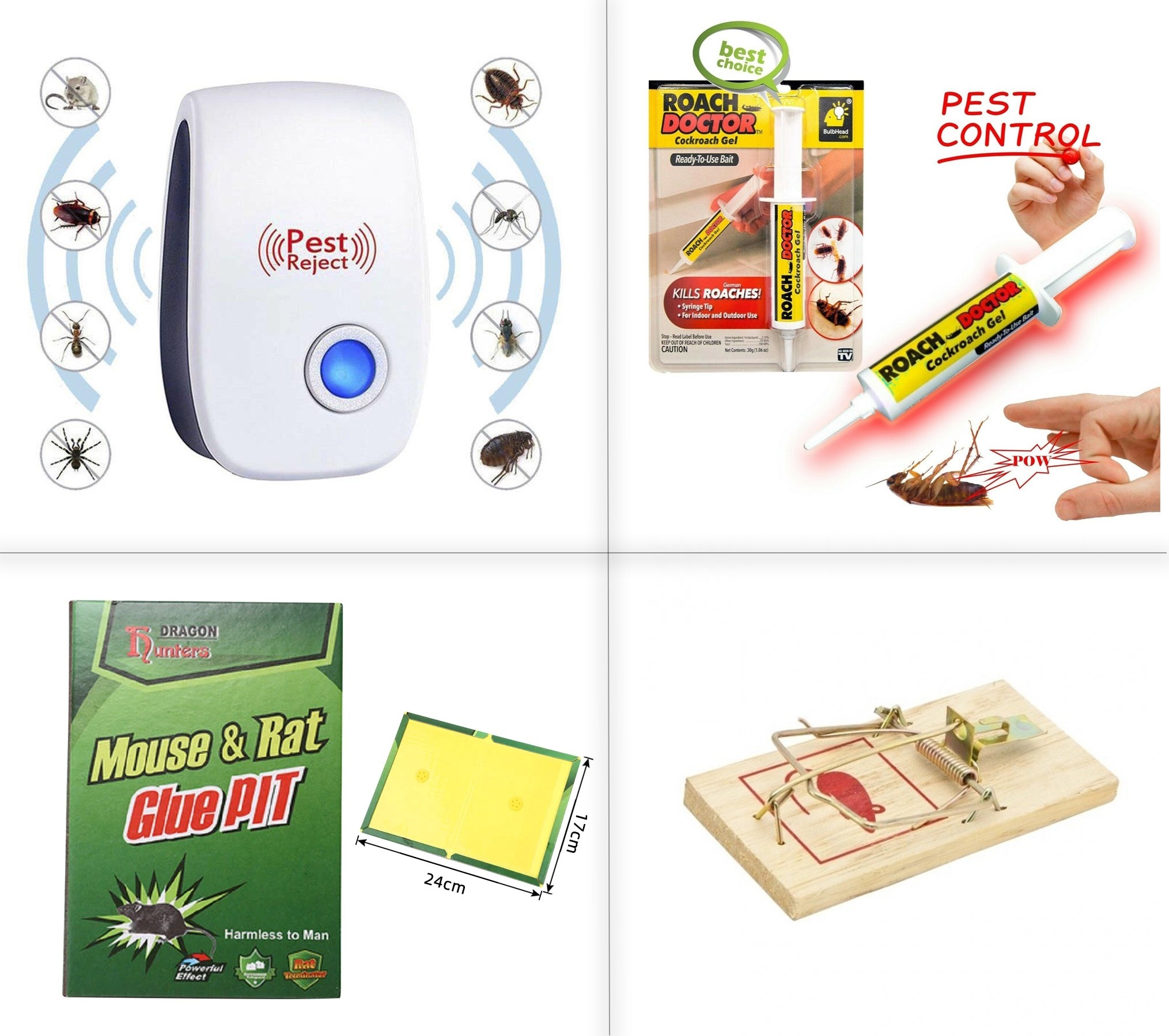 Pachet complet dispozitive antidaunatori casnici, impotriva insectelor si rozatoarelor