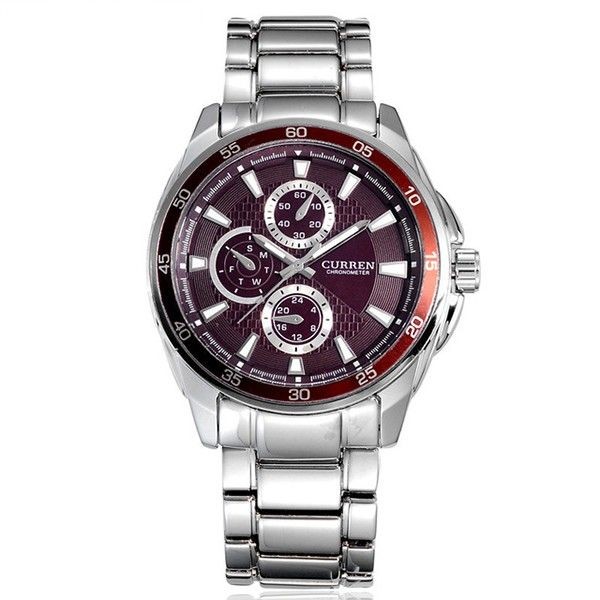 Ceas de mana barbatesc casual, curea metalica otel inox