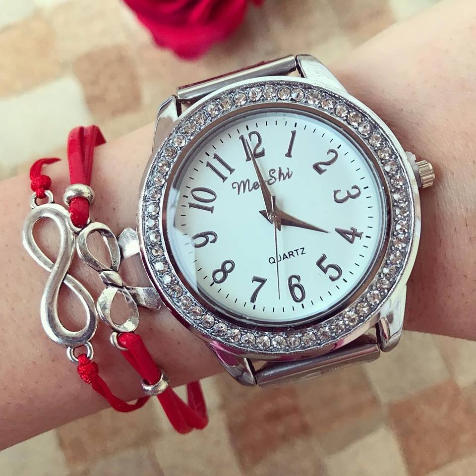 Ceas dama Classic Christal Silver metalic