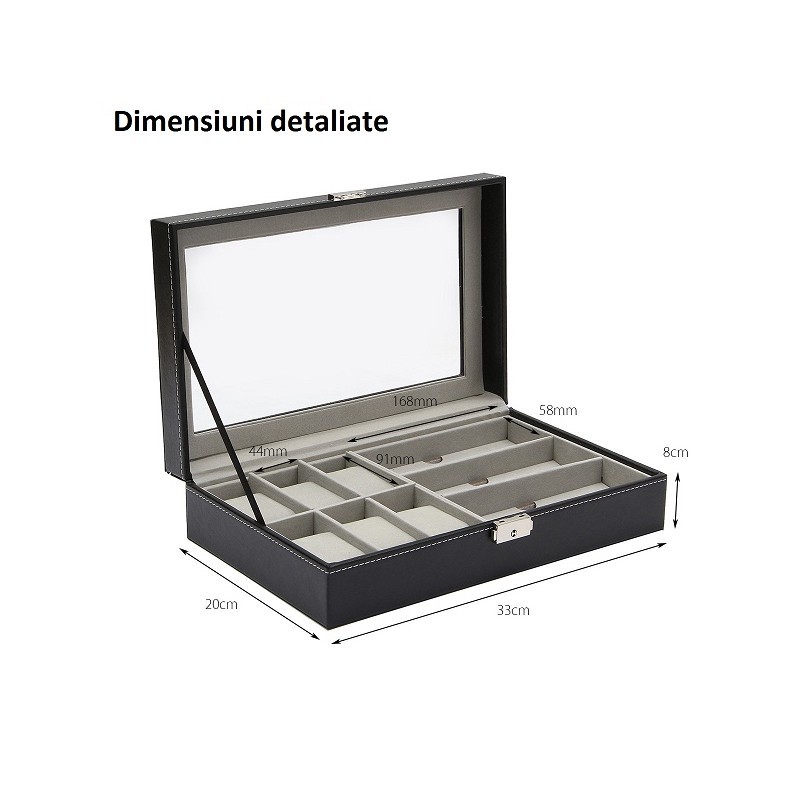 Cutie pentru depozitare ceasurilor si ochelari 2in1