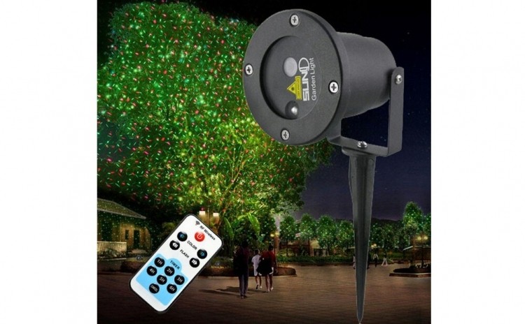 Proiector laser motion cu telecomanda pentru exterior/interior