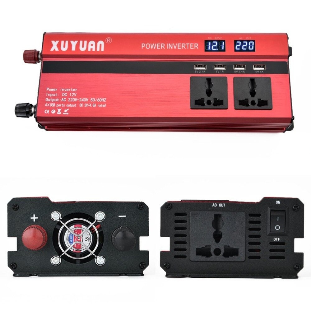 Invertor auto cu CPU Control, port USB si display digital 12V 1200W