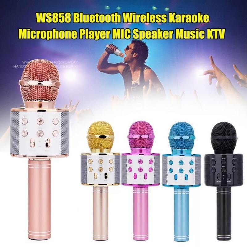 Microfon wireless karaoke cu boxa si bluetooth