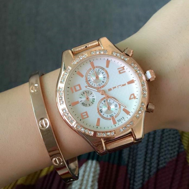 Ceas de dama SFNY Golden Christal metalic