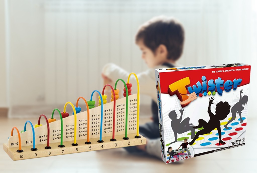 Pachetul Junior, Numaratoare din Lemn + Joc de Societate, Twister