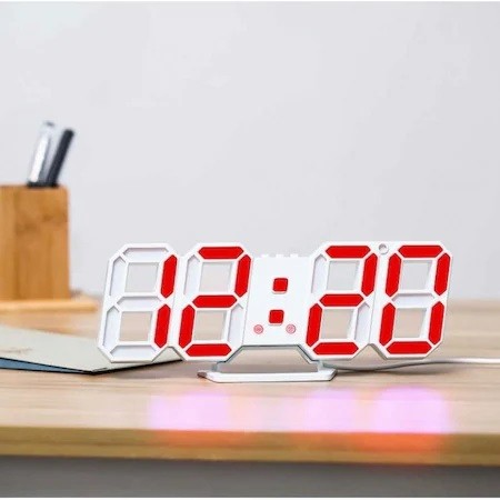 Ceas digital, Iluminat Verde, Efect 3D, Senzor de temperatura, Functie Alarma