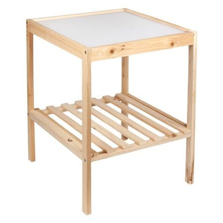 Masuta ajutatoare din lemn cu raft depozitare