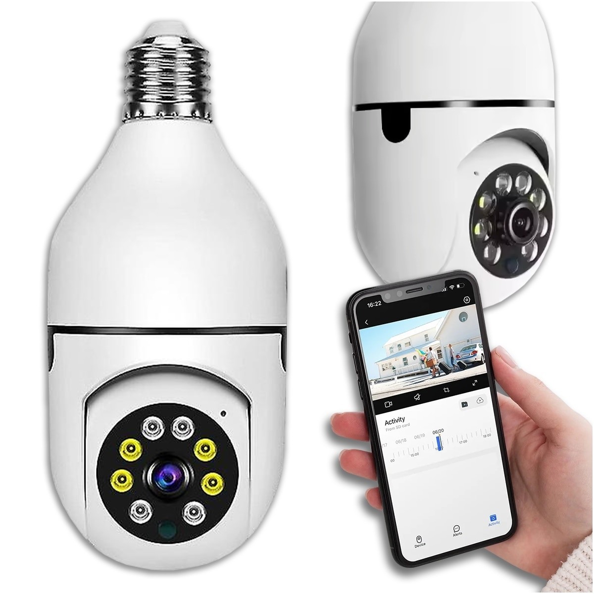 Camera supraveghere tip bec, Unghi 360 grade, Mod Live, Rezolutie 1280x960