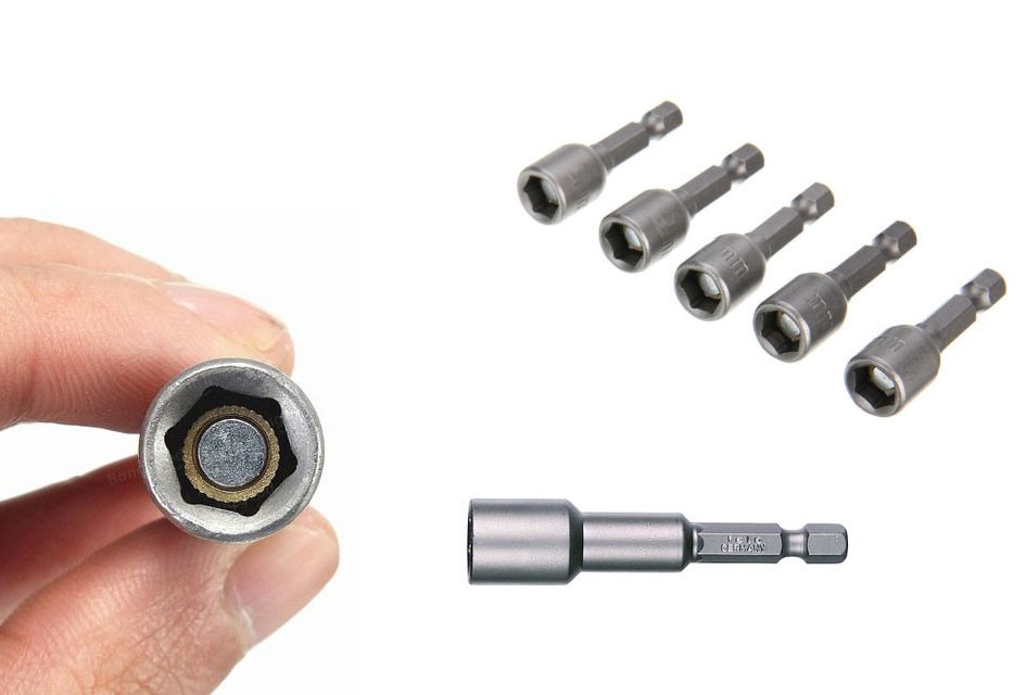 Set 5 adaptori magnetici profesionali 1/4 13mm pentru tabla