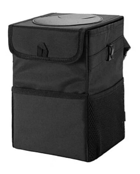 Cos de gunoi auto pliabil cu buzunare de depozitare Negru