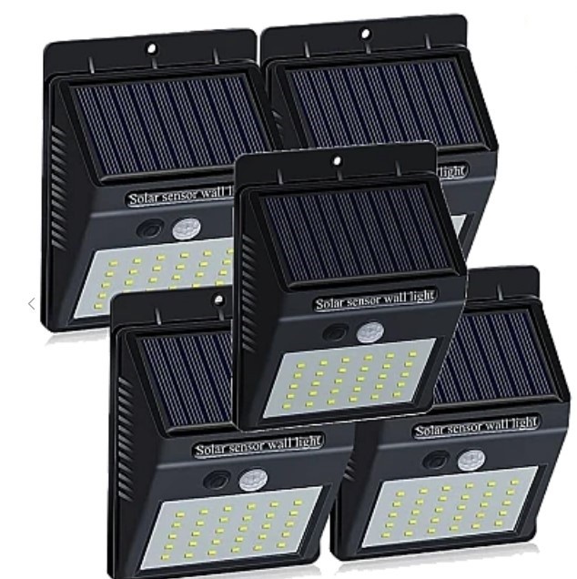 Set 5 Lampi Solare BRIGHT 30 LED cu Senzor de Miscare si Lumina 1 Mod ILUMINARE