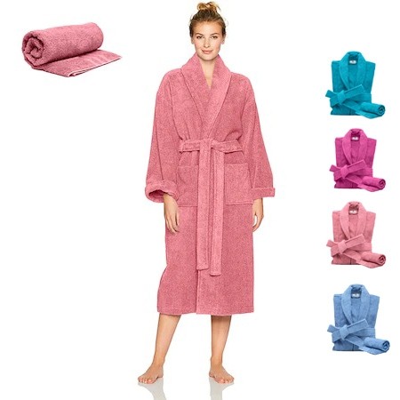 Set Halat Unisex de baie si prosop, 100% bumbac, halat baie gros, prosop de fata, 50 x 90 cm