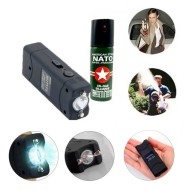Kit autoapărare: Electrosoc cu lanternă și spray cu piper NATO - Protecție maximă într-un singur set