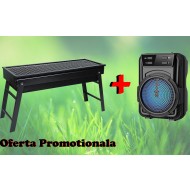 Pachet promotional Gratar pliabil + mini boxa Bluetooth Cadou