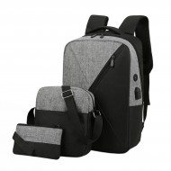 Set Rucsac 3 in 1, cu incarcare USB