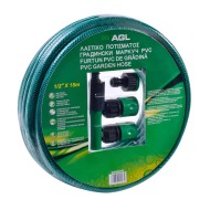 Kit complet pentru udat gradina, Furtun de gradina, 15 m, 4 conectori inclusi. 