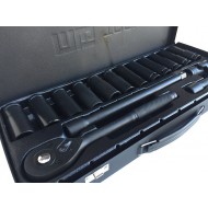 Trusa profesionala tubulare impact 1/2" 17 piese Black Chrome