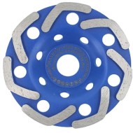 Disc Diamantat ALBASTRU 125 Mm cu segmenti GRI pentru Slefuire Beton Mozaic Suprafete Dure