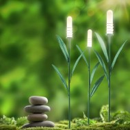 SET 3 X LAMPI SOLARE LED PENTRU GRADINA, MODEL TRESTIE, LUMINA ALB CALD