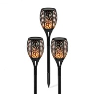 Set 3 Lampi Solare cu efect de flacara, 45.5 cm 