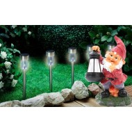 Pachet pentru gradina Pitic cu felinar + set 5 lampi solare